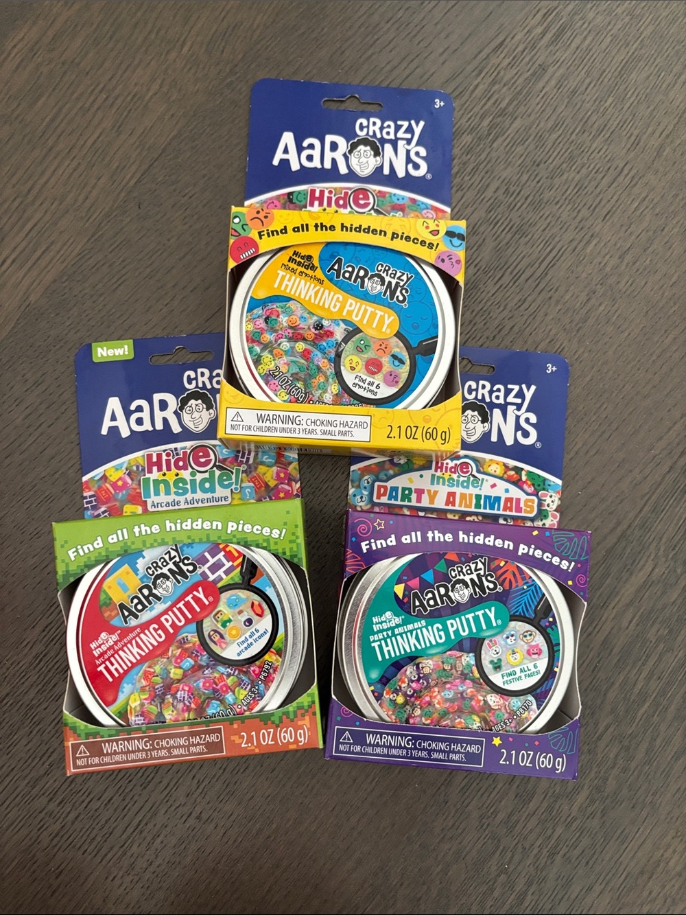 Crazy Aaron’s Thinking Putty trio.